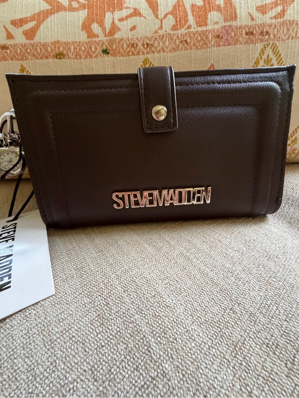 NWT Steve Madden BSPARKIE Cocoa Wristlet.
